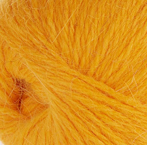 Yuyoye Angora Wool Yarn For Crochet And Knitting, Super Soft Warm Knitting Yarn Luxurious Fluffy Yarn (10-Orange) #TOP1
