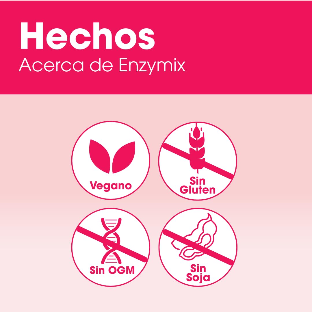 Intoleran Enzymix Enzimas digestivas – 36 cápsulas | Favorece la digestión de grasas, proteínas, carbohidratos y lactosa | Puro, vegano y sin gluten