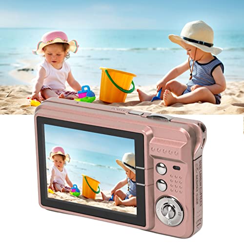 Câmera Digital, 48MP 2,7 Polegadas LCD 4K Vlog Camera para Filmagem (Rosa)