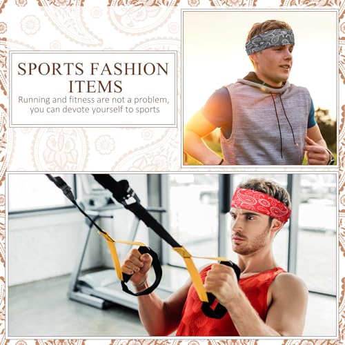 Image of 18 Pcs Sports Sweatbands for Men Women Camo Headbands Workout Non Slip Headbands Breathable Head Band Fitness Stretchy Unisex Hairband for Yoga Running Cycling Ball