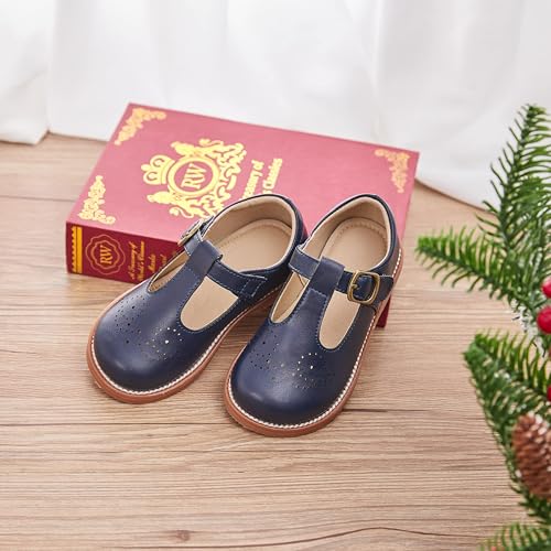 Image of GINFIVE Toddler Girls Dress Shoes Little Kids Flats School Mary Janes Shoes