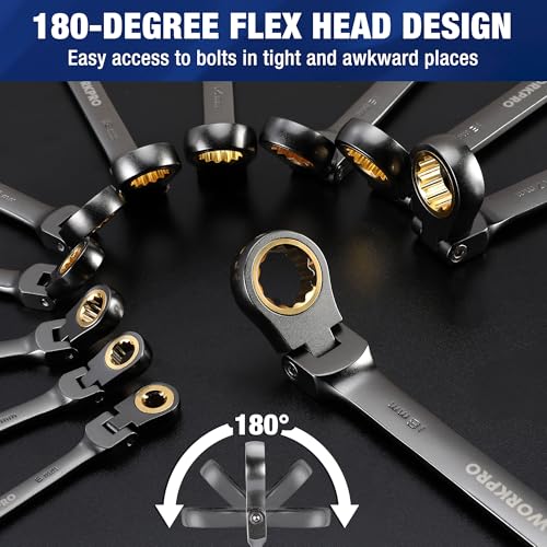 WORKPRO 22-Piece Flex-Head Ratchet Set