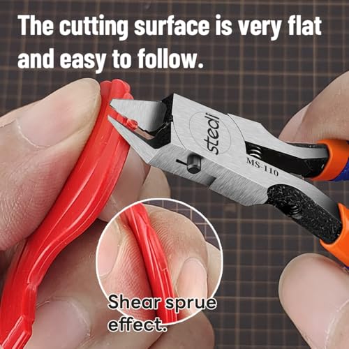 Image of stedi Model Nipper, Sprue Cutter with Ultra-thin Single-Blade and Stiff Spring Hobby Nippers for Gundam Repairing Plastic Model and Miniature Model, Orange