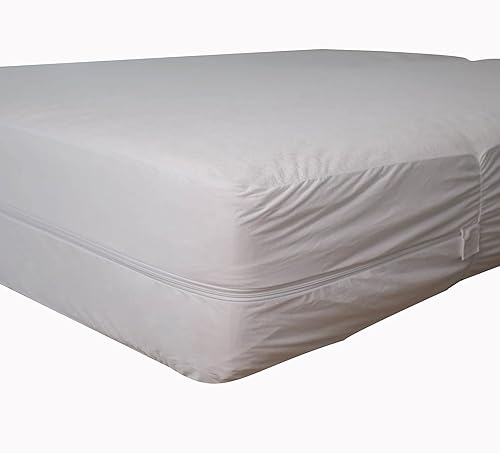 Miniatura 2 de Protector de colchón con cremallera de 72 x 75 pulgadas para cama corta California King, 100 % impermeable, funda completa de colchón de 6 lados con