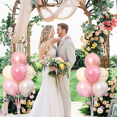 Zyloon 4 Sets Pearl Pink Sand White Balloons Stand for Table Centerpieces by Zyloon - Used condition - Image 5