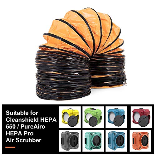 Image of ALORAIR 16 inch PVC Flexible Duct Hose for CleanShield HEPA 550 Air Scrubber and PureAiro HEPA Pro 770 /870 /970, Easy Storage (16 Inch x 16.4 Feet, Inlet)