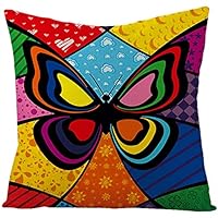 Juego De 4 Fundas De Cojín Cuadradas De Algodón Y Lino Con Diseño De Mariposas Y Flores Retro Para Cama, Coche, Hogar, Sofá, 45 X 45 Cm | Leroy Merlin