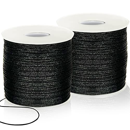 Sxlaonanhai Black Nylon String for Bracelets Making, 262 Yds 0.8mm