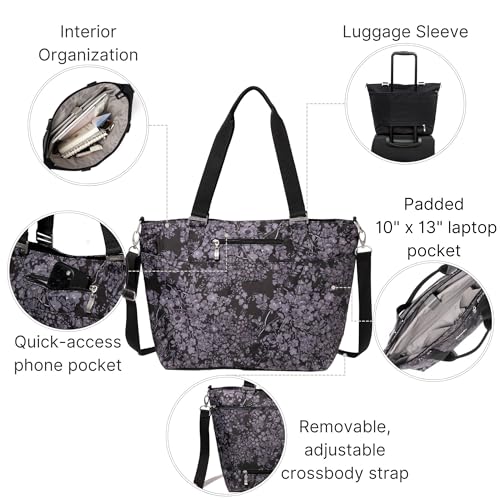 Image of Baggallini Avenue Tote - 12x18 Laptop Tote Bag for Women - Lightweight Work Travel Carry On Bag