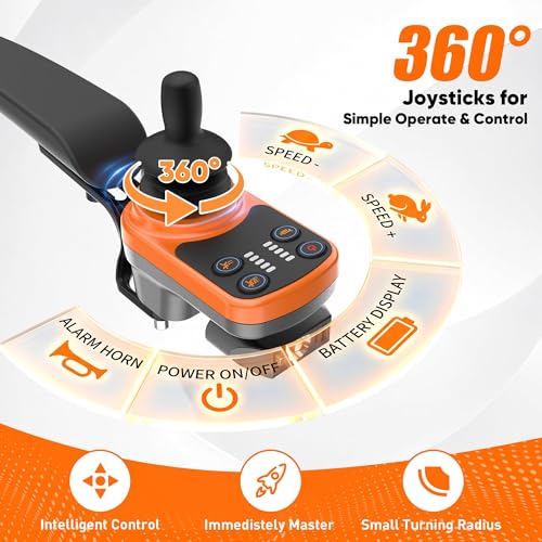 Image of BIQISSI Electric Wheelchair for Adults, 36LBS Lightweight Electric Wheelchairs, 500W Brushless Motor Power Wheelchair, Foldable Motorized Wheelchair for Seniors, Airline Approval (Orange, 30 MI)