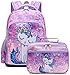 JIANYA School Backpack for Girls Preschool Kindergarten School Bag Bookbag with Chest Strap Kids Backpack Lunchbox Set