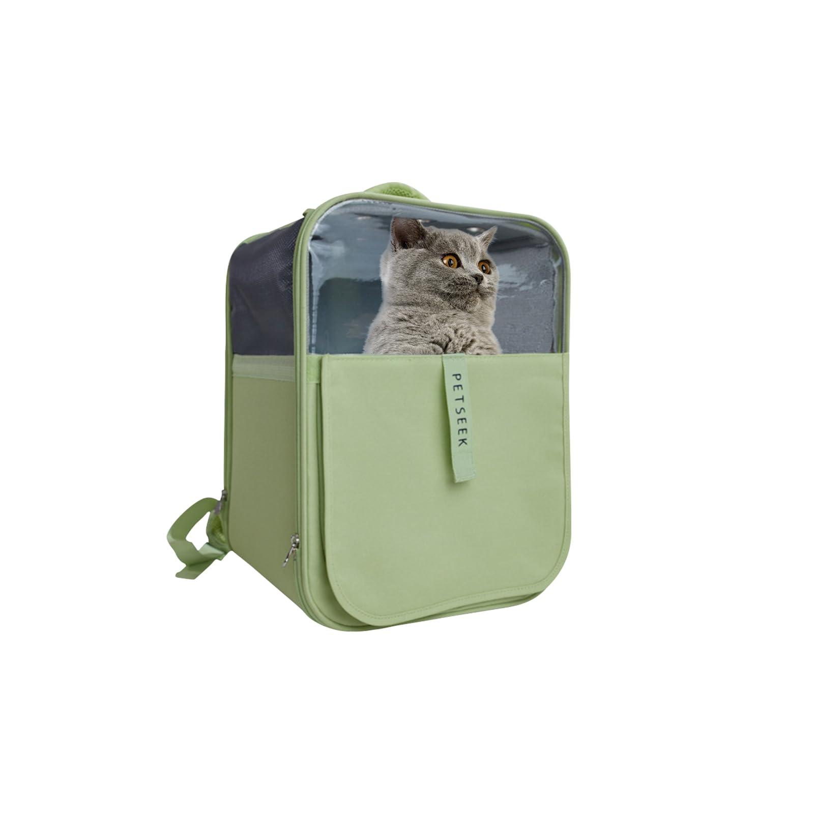 BOSERMEN Cat Backpack, Pet Backpack for Cats Dogs, Fully Ventilated Design, Dog Backpack for Travel, Hiking, Outdoor Use(Green)
