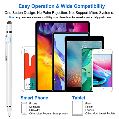 Stylus Pen for iPad, NTHJOYS 2 in 1 Rechargeable Digital Pen Fine Point Stylist Capacitive Stylus Pen Smart Pencil for iPhone/iPad Pro/Mini/Air/Samsung and Other Touch Screens - Thumbnail 3
