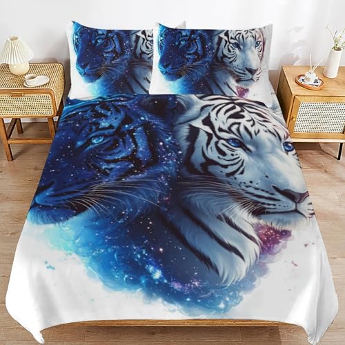 Funda de cama de tigre de microfibra con cremallera para niños 2