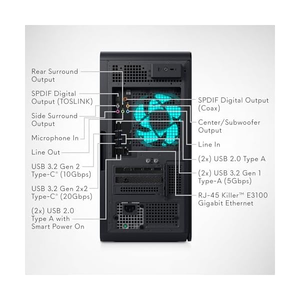 Alienware Aurora R16 Gaming Desktop - Intel Core i7 14700F, 32GB DDR5 RAM, 1TB SSD, NVIDIA GeForce RTX 4070 Super 12GB GDDR6X Graphics, Windows 11 Home, 1 Year Onsite/in-Home Service - Basalt Black - Image 13