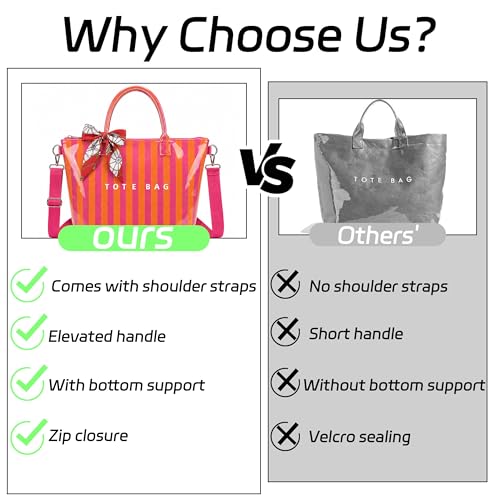 Image of GISMTR Large PVC Tote Bag for Women Letters Print Handbags Kraft Paper Shoulder Bag for Work Travel