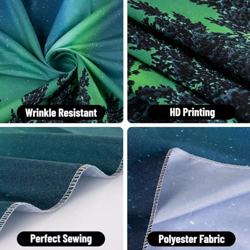 Apdidl Forest Wall Tapestry For Bedroom Aesthetic, Nature Outer Space Galaxy Starry Night Tapestry Wall Hanging, Green Landscape Ceiling Backdrop Decor Tapestries For Living Room Dorm thumb #5