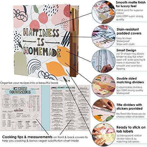 Balanchy 118 Pc, 8.5"X11" 3-Ring Recipe Binder Organizer Kit To Write Your Own Recipes Binder Kit With Cards, Dividers, Diy Recipe Binder Cookbook, Protective Sleeves, Recipe Box, Cards & Labels #TOP7