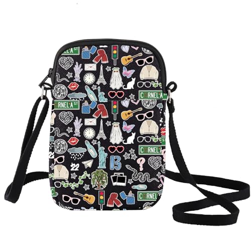 LEVLO Singer Album Crossbody Bag Singer Tour fans Gift Song Concert Shoulder Bag Singer Song Merchandise (13 22 C Black)
