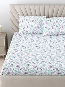 Bombay Dyeing King Double Size 164 TC 100% Cotton Bedsheet with 2 Pillow Cover - 932