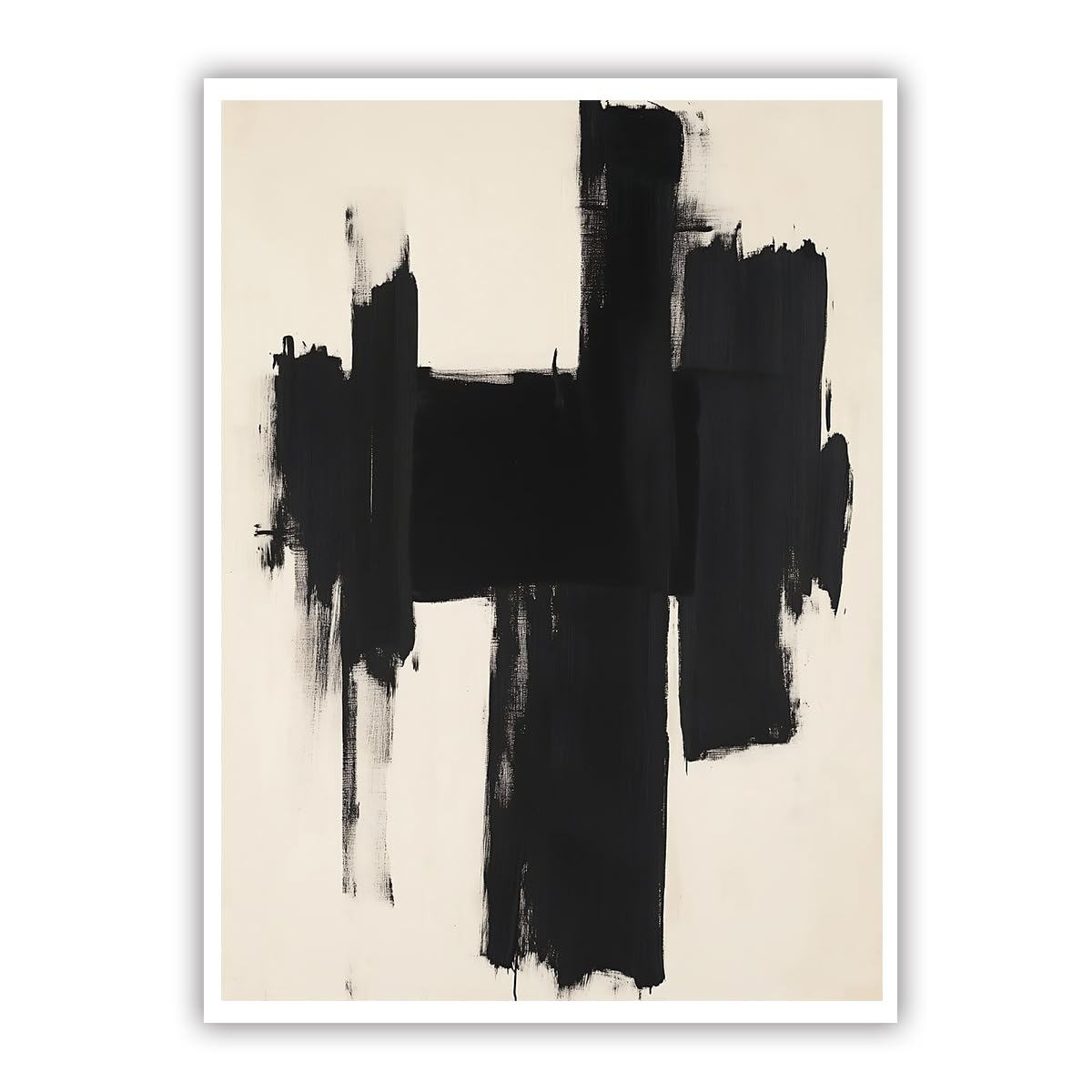 OSHIONARTE Neutral Abstract Wall Art for Living Room Hallway Modern Minimalist Color Block Canvas Prints Paintings Artwork for Walls 60x80cm Frameless