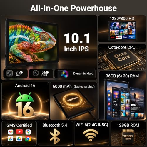 Android 16 Tablet 10 Inch, Octa-Core, 36GB RAM 128GB ROM 1TB,WiFi 6, BT 5.4 - Image 3