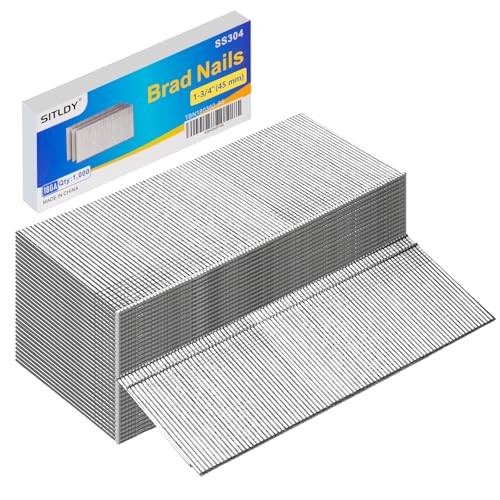 SITLDY 18 Gauge 304 Stainless Steel Brad Nails 1-3/4-Inch 1000-Pack