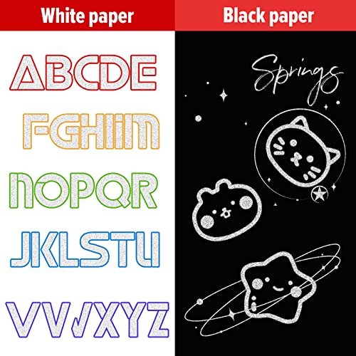 Banral BANRAL-36 COLORS OUTLINE MARKERS 36 Colors Glitter Markers, Double Line Outline Markers, Super Squiggles Shimmer Outline Marker Set, Self Outline Metallic Doodle Drawing Pens thumb #5