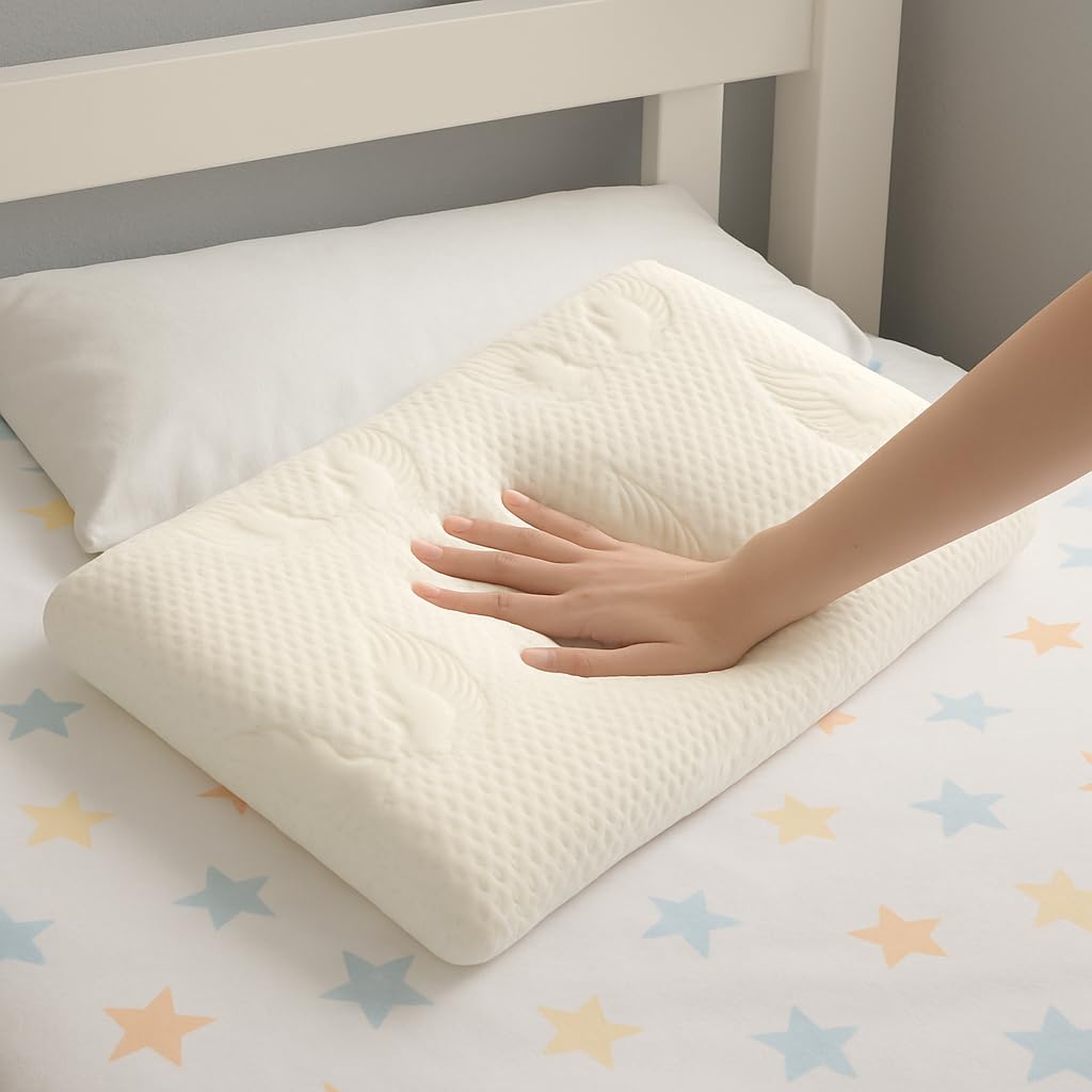 Welldora Kinderkissen Memory Foam 30x50 cm ergonomisches Kopfkissen für Kinder 2-8 Jahre mitwachsend atmungsaktiver 3D-Tencel-Bezug Oeko-TEX zertifiziert