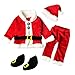 Panpany Vêtement Bébé Garçon Fille Noël Ensemble Style Père Noël Ensemble de Quatre Pièces Hauts+Pantalons+Chapeau+Chaussettes Tenue de Costume Infantile Mode Chaud,Cadeaux de Charme de Noël