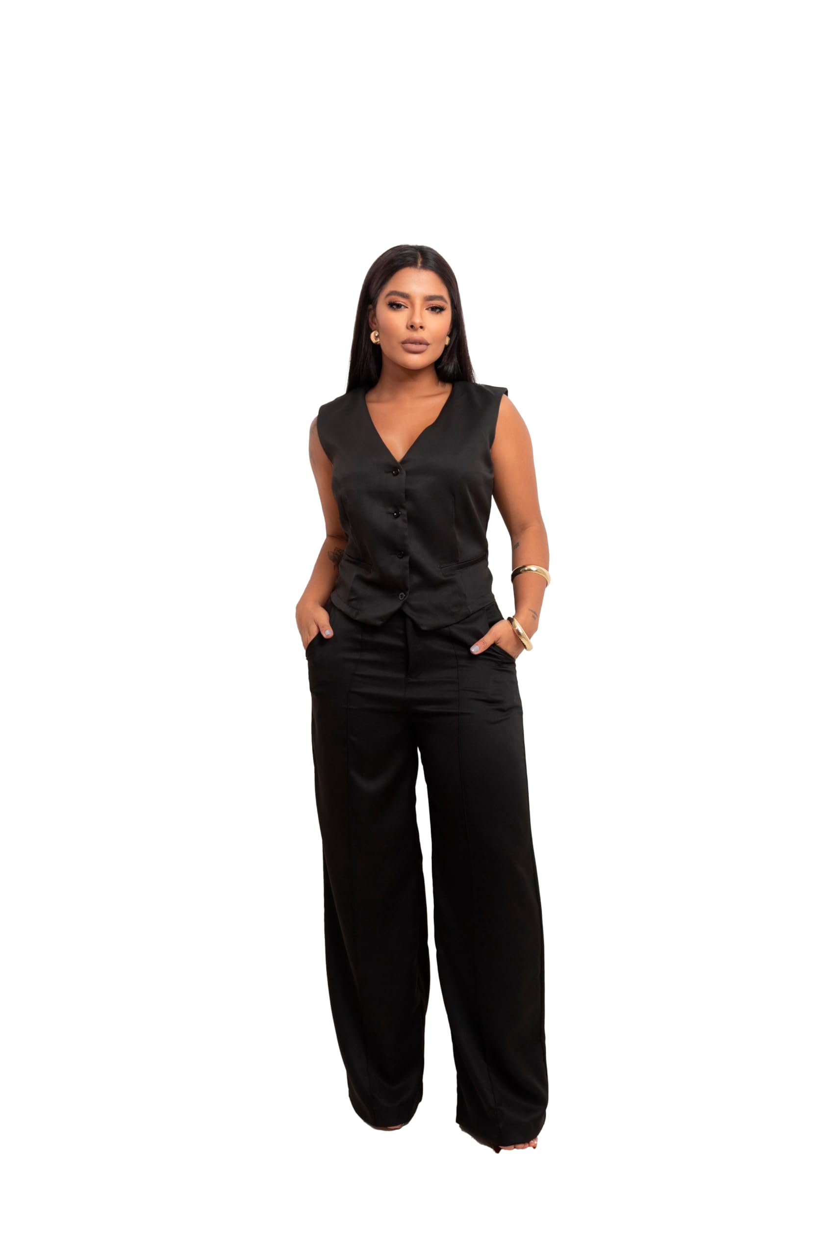 Womens Vest and Tailored Trousers Set