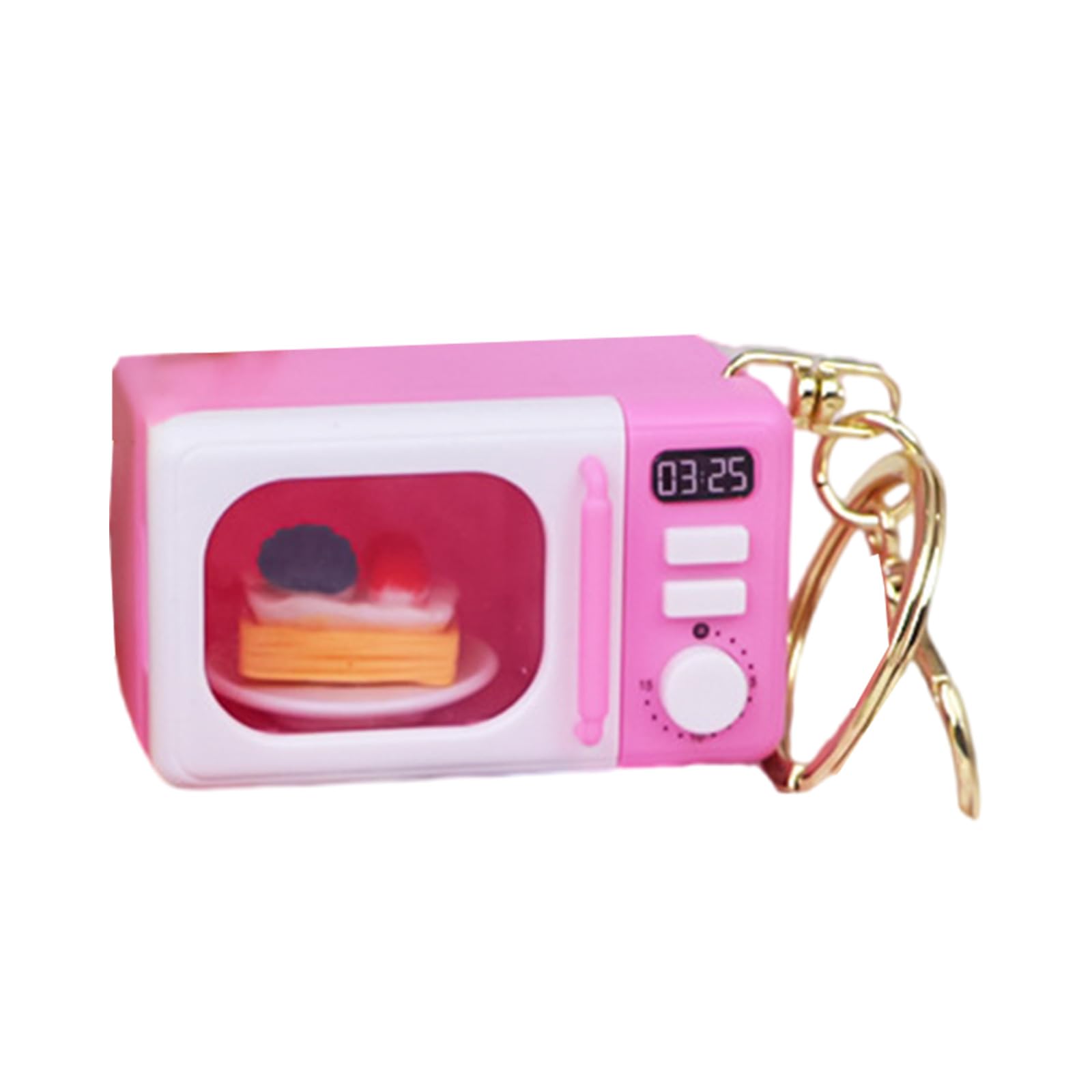 ZWWAAZHF Lobster Clasp Microwave Keychain Simulation Pendant LED Light & Sound Functionality for Night Family Activities Sound Effects Microwave Organiser