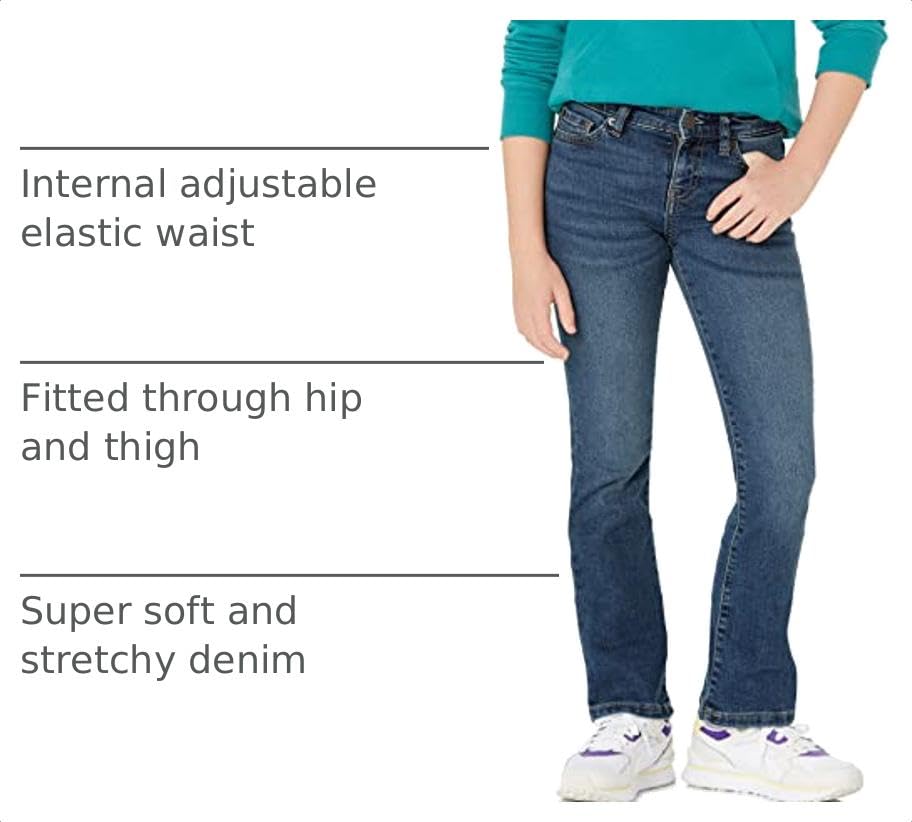 Image of Amazon Essentials Girls' Slim Boot-Cut Stretch Jeans