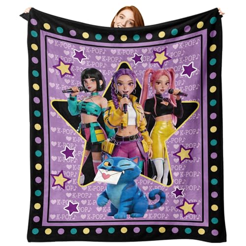 K-Pop Girl Group Throw Blanket 50x60in, Soft Flannel Fleece Music Singer