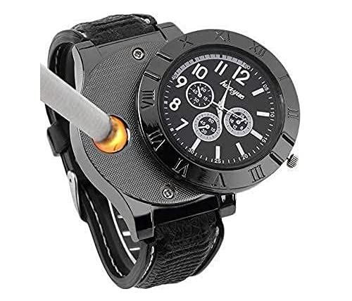 SYN SONS Watch Cum Lighter 2 in 1 Cigarette Lighter Watch Analogue Unisex Wrist Watch with USB Rechargeable Lighter Watch for Cigarette / Smoking / Cigar / Birthday Gift (B09N3TS6DM) Amazon Price History, Amazon Price Tracker
