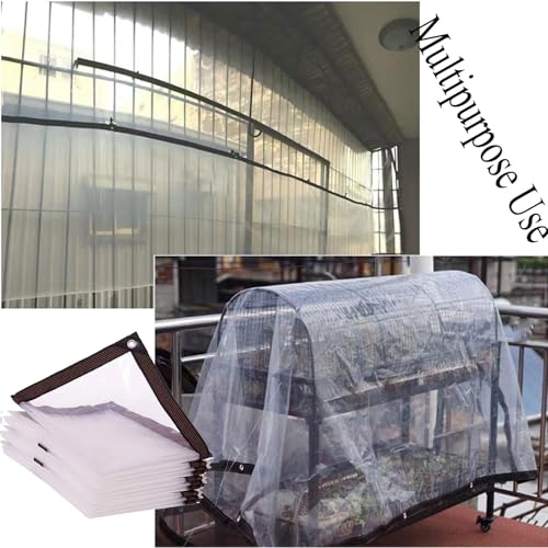 Bâche transparente étanche avec œillets 120g/m² extérieure 3x7m