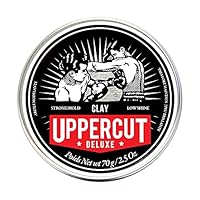 Uppercut Deluxe Clay for Men Matte Finish, Matter Ton Mit Geringem Glanz für ein Natürliches Aussehen, Haarton auf Wachs und Wasserbasiert für herren, 70g