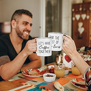 Mausticletshavecoffeetogetherfortherestofourlivescoffeemugssetengagementweddingnewlywedgiftsforcoupleshisandhersmrandmrsgiftsbridalshowergifts11oz Urban Country Home Decor Maustic lets have coffee together for the rest of our lives coffee mugs set engagement wedding newlywed gifts for couples his and hers mr and mrs gifts bridal shower gifts 11 oz urban country home decor