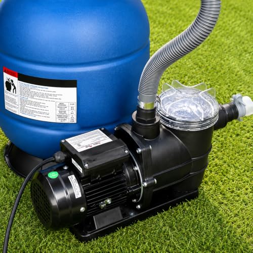 Image of XtremepowerUS 13 inch Sand Filter Pump for Above Ground Pools 2400GPH Swimming Pool Pump Pressure Gauge up to 10000GAL Pool Pool Sand Filter with 4 Way Valve