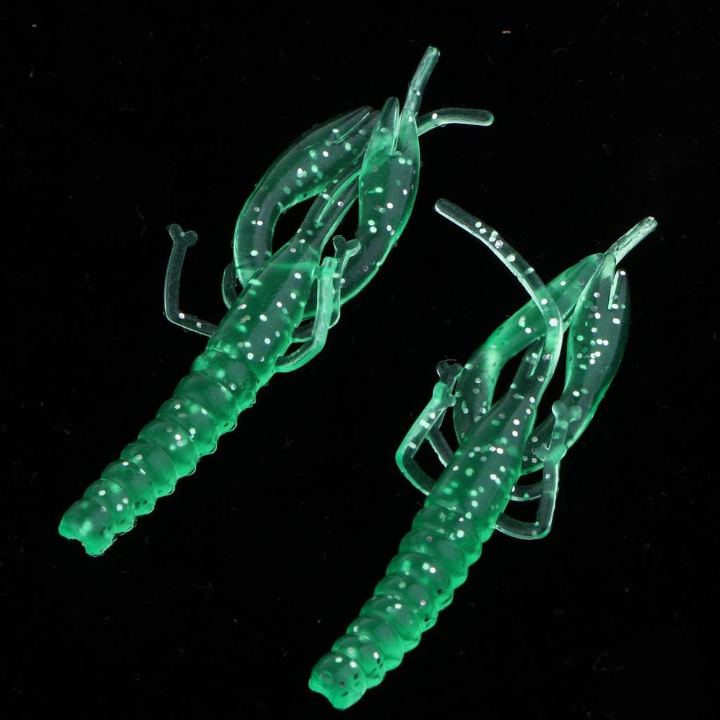 2 Paquetes Señuelos de Suave Señuelo Blando Cebo Artificial Grub Cangrejo en Silicona PVC Flexible con Gran Vibración Y Compatible con