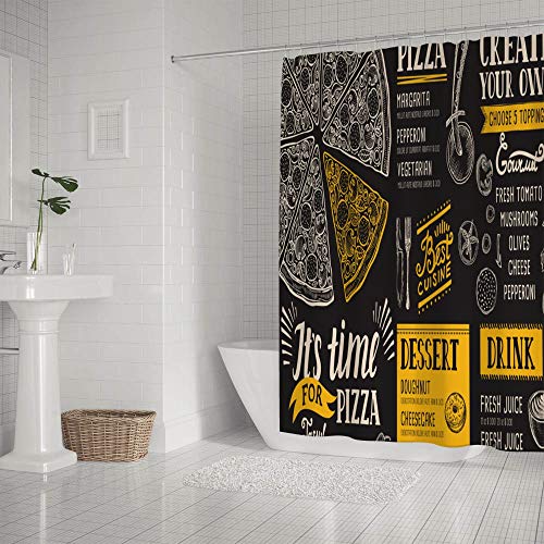 Ensemble de rideaux de douche en polyester coloré imperméable 152x182cm