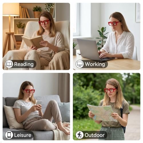 Image of Eyekepper Reading Glasses 4.0, Readers for Women, 2 Pack Red
