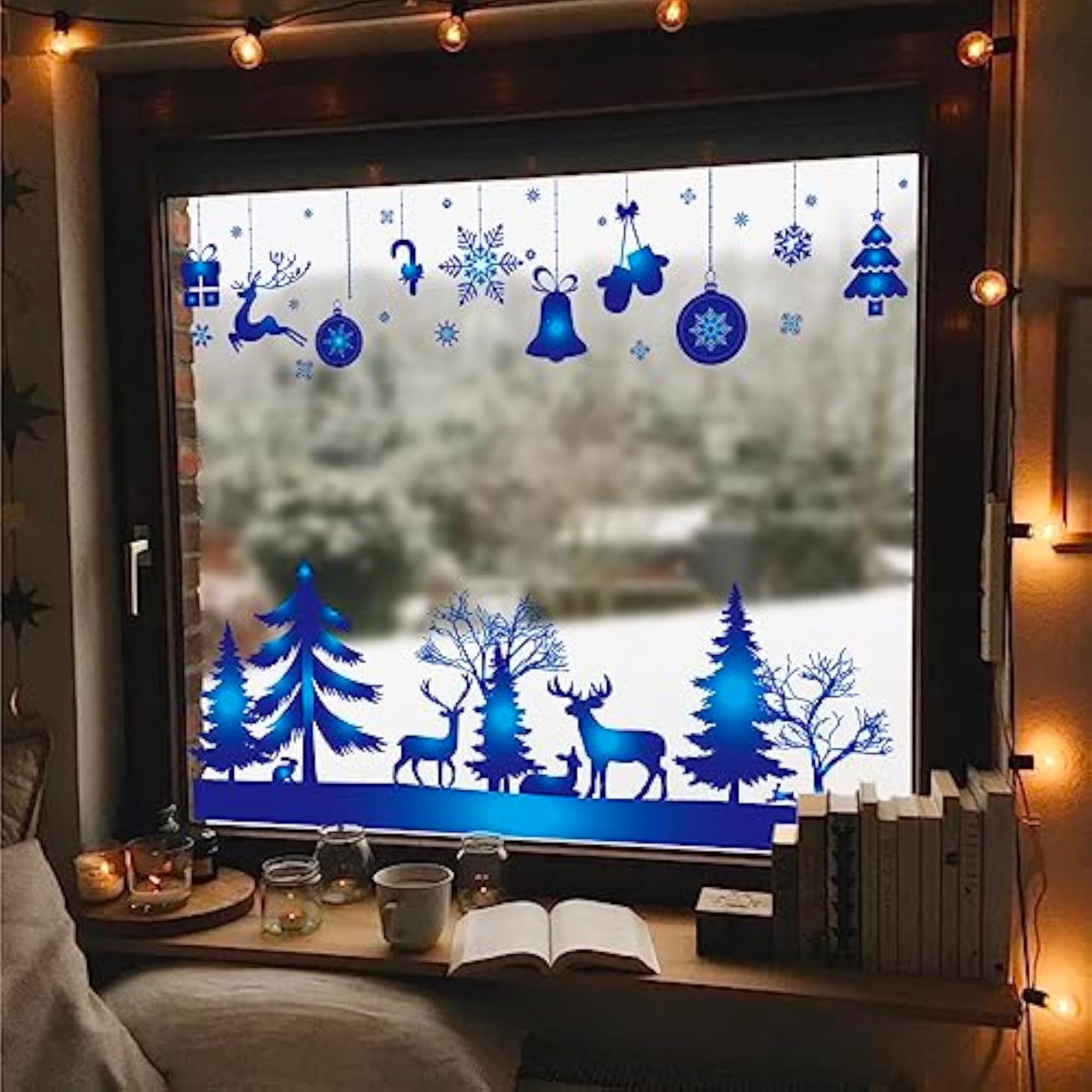 Christmas Double Sided Snowflake Window Cling Sticker