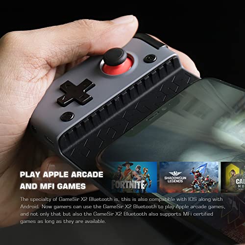 Contrôleur de Jeu Mobile Bluetooth GameSir X2,pour Android 9.0 ou supérieur et iOS 13 ou supérieur système, la Manette sans Fil Prend en Charge Xbox Game Pass, xCloud, Stadia, Vortex, etc.