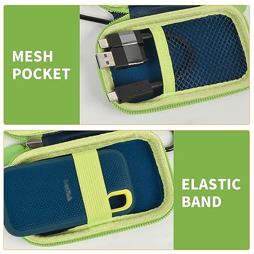Case Compatible with SanDisk 1TB 2TB 500GB 4TB/for SanDisk PRO Extreme Portable SSD, External Solid State Hard Drive Storage Holder for SDSSDE61/ SDSSDE60/ SDSSDE81/SDSSDE30/SDSSDE60 (Box Only)(Green) - Image 4
