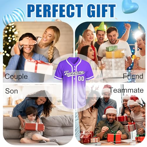 Image of Custom Baseball Jersey Personalized Stitched or Printed Name Number Baseball Shirt Sports Uniform Gifts for Men Women Youth