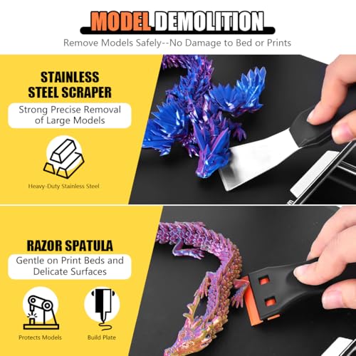 Image of Serplex 3D Printer Tool Kit with Storage Bag, Includes Scrapers, Tweezers, Pliers, Brushes, Nozzle Cleaning Tools, Wrenches &More, 3D Printer Repair Maintenance Kit