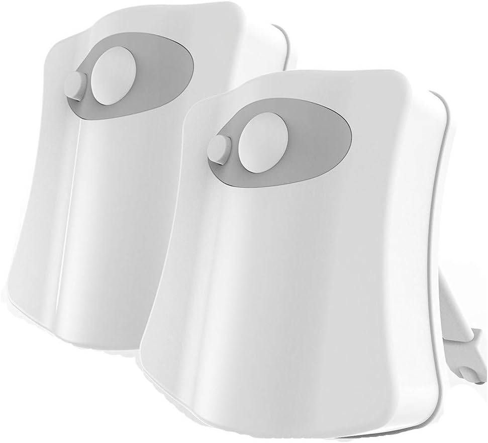Toilet Night Light Motion Activated 8 Color Changing,Seat Light 2 Modes Light Detection Sensor, Potty Training Light Up,Bathroom Lighting LED Bowl Ligh Fit Any Toilet,White (2-Pack)