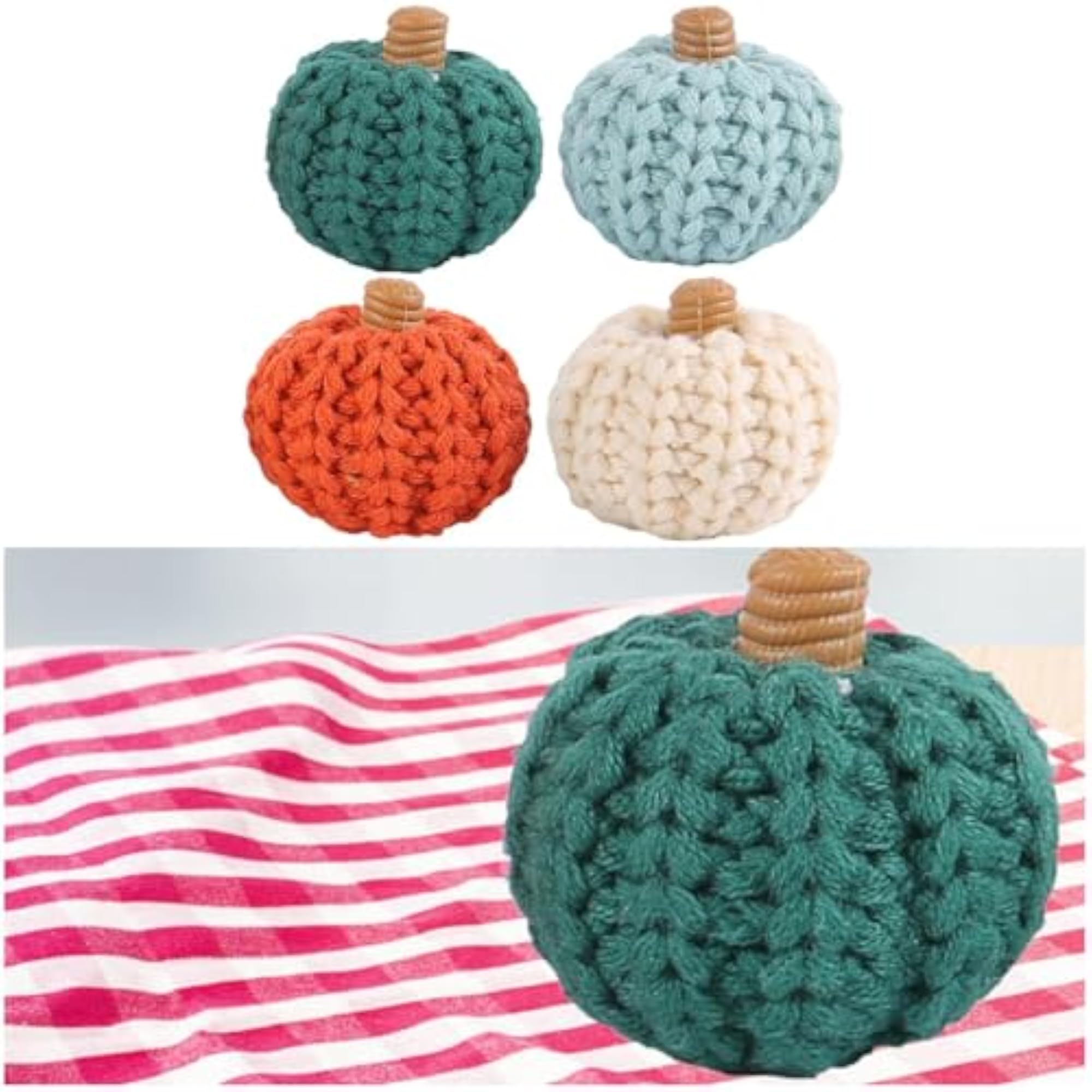 Artificial Pumpkin Ornament for Garden Wedding Decor, Green