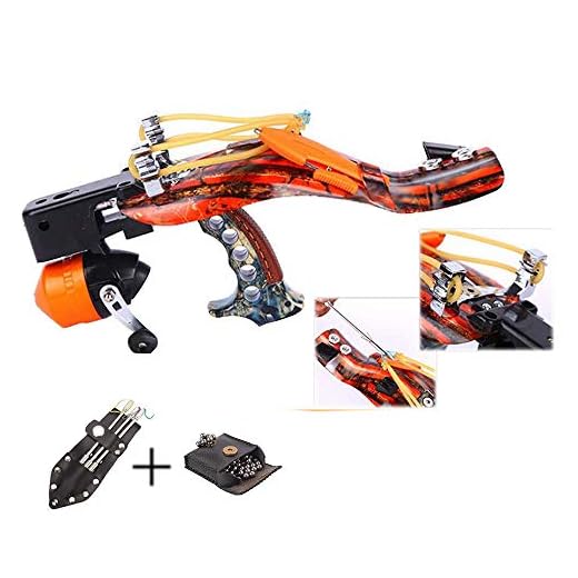 Blue-Ra Fishing Hunting High Velocity Slingshot Catapult Kit with Infrared Sight&Fishing Reel Magnetic Ammo Pouch and Arrow Pouch (with Ammo and Arrow Pouch)